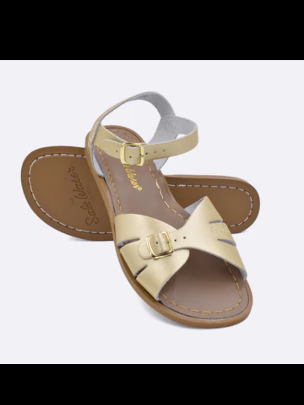 Salt Water Sandals by Hoy Girls Gold Ankle-Strap Sandals